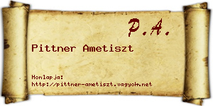 Pittner Ametiszt névjegykártya